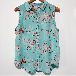 Elle Floral Button-Up Tanks.